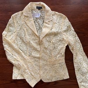 NWT Wet Seal cream lace blazer. M